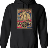 Cuphead Grim Matchstick Fiery Frolic Hoodie - Retro Graphic Pullover Hoodie for Men & Women - Black