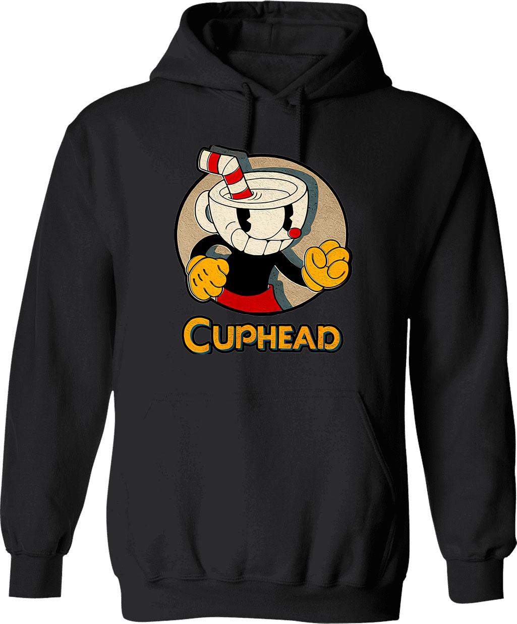 Cuphead Hoodie - Retro Graphic Pullover Hoodie for Men & Women - Black