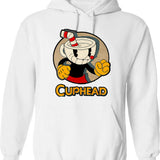 Cuphead Hoodie - Retro Graphic Pullover Hoodie for Men & Women - White