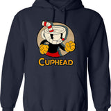 Cuphead Hoodie - Retro Graphic Pullover Hoodie for Men & Women - Navy