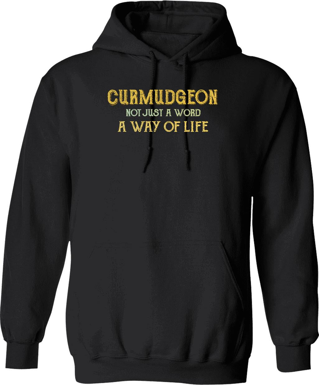 Curmudgeon Hoodie - Retro Graphic Pullover Hoodie for Men & Women - Black