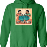 Cut The Cake Hoodie - Retro Graphic Pullover Hoodie for Men & Women - Green