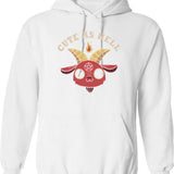 Cute As Hell Hoodie - Retro Graphic Pullover Hoodie for Men & Women - White
