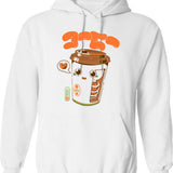 Cute Coffee X-ray Hoodie - Retro Graphic Pullover Hoodie for Men & Women - White