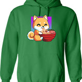 Cute Fox The Great Ramen Off Kanagawa Hoodie - Green
