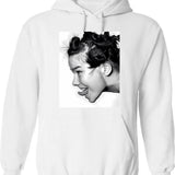 Cute Girl Hoodie - Retro Graphic Pullover Hoodie for Men & Women - White