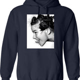 Cute Girl Hoodie - Retro Graphic Pullover Hoodie for Men & Women - Navy