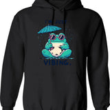 Cute Humor Hoodie - Retro Graphic Pullover Hoodie for Men & Women - Black