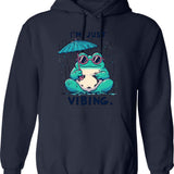 Cute Humor Hoodie - Retro Graphic Pullover Hoodie for Men & Women - Navy