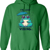 Cute Humor Hoodie - Retro Graphic Pullover Hoodie for Men & Women - Green