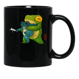Cute Stabby Frog Being Held Back Let It Go Bro Artwork Asian Style Black Coffee Mug, Gift Coffee Mug - Black