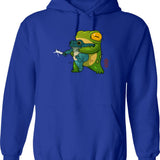 Cute Stabby Frog Being Held Back Let It Go Bro Artwork Asian Style Graphic Pullover Hoodie - Blue