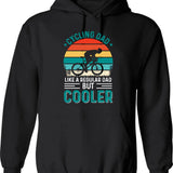 Cycling Dad Hoodie - Retro Graphic Pullover Hoodie for Men & Women - Black