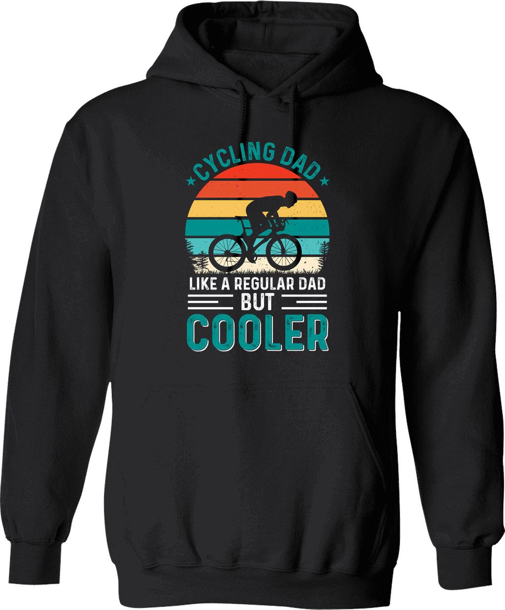 Cycling Dad Hoodie - Retro Graphic Pullover Hoodie for Men & Women - Black