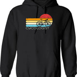 Cycologist Bicycle Bicycling Cyclist Retro Men's Cycologist Gear Hoodie - Black