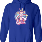 Cynthia Doll Hoodie - Retro Graphic Pullover Hoodie for Men & Women - Blue
