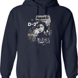 D Day Suga Agust D Concert Tour Graphic Pullover Hoodie - Navy