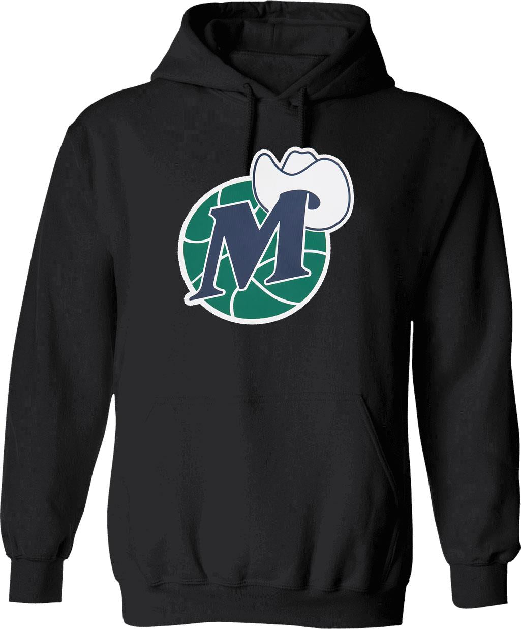 D Mavs Worn Out Graphic Pullover Hoodie - Black