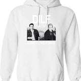 DILF Dang I Love Forks Vintage Graphic Pullover Hoodie - White
