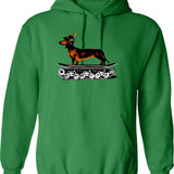 Dachshund Tank Commander Hoodie - Retro Graphic Pullover Hoodie for Men & Women - Green