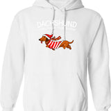 Dachshund Through The Snow Funny Dog Christmas Hoodie - White
