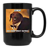 Dachsund Meme Cement Das Conk Creet Baybee Black Coffee Mug, Gift Coffee Mug