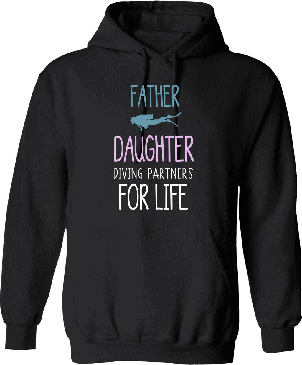 Dad And Daughter Diving Partners For Life Scuba Diving (1) Hoodie - Black