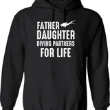 Dad And Daughter Diving Partners For Life Scuba Diving Hoodie - Black