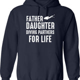 Dad And Daughter Diving Partners For Life Scuba Diving Hoodie - Navy