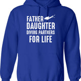 Dad And Daughter Diving Partners For Life Scuba Diving Hoodie - Blue
