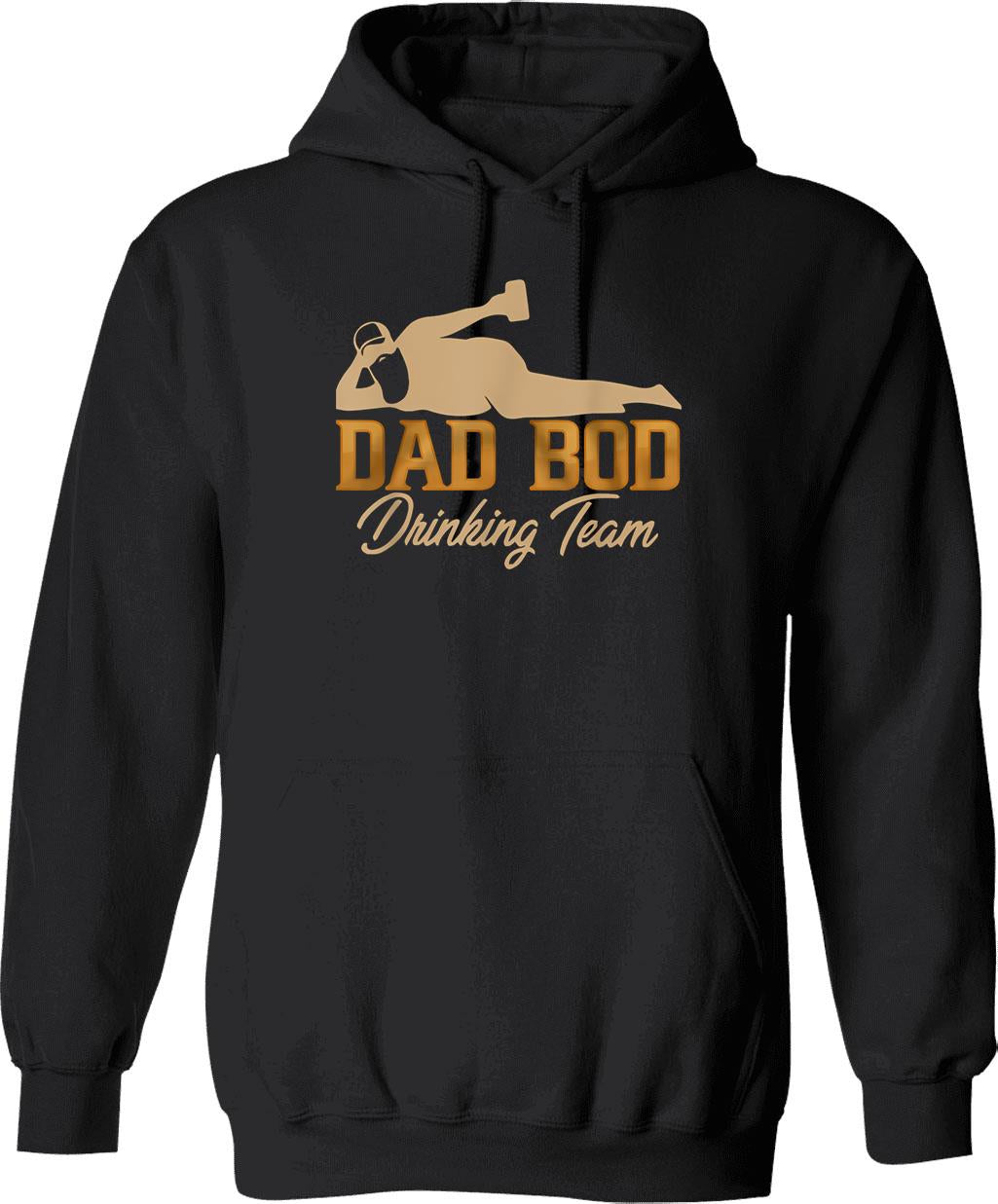 Dad Bod Drinking Team - Father Beer Drinker Retro Vintage Hoodie - Black
