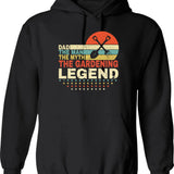 Dad The Man The Myth The Gardening Legend Shirt Men Vintage Gardening Dad Hoodie Father's Day Gift - Black