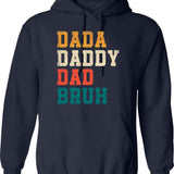 Dada Daddy Dad Bruh Funny Father's Day Retro Hoodie - Navy