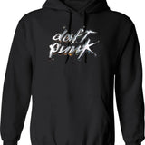 Daftpunk Hologram Hoodie - Retro Graphic Pullover Hoodie for Men & Women - Black