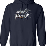 Daftpunk Hologram Hoodie - Retro Graphic Pullover Hoodie for Men & Women - Navy