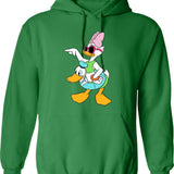 Daisy Duck Summer Hoodie - Retro Graphic Pullover Hoodie for Men & Women - Green