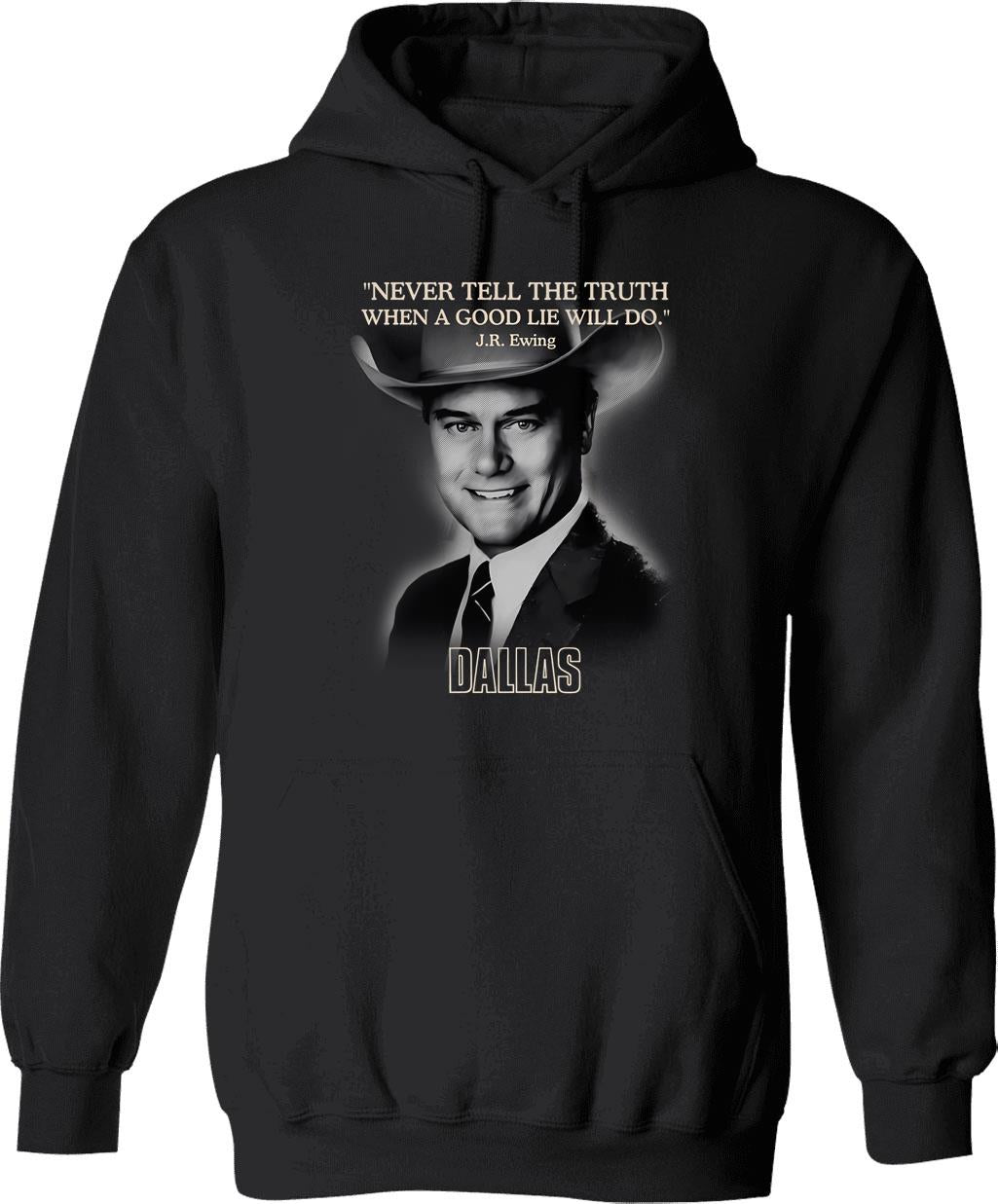 Dallas Jr Ewing Quote Hoodie - Retro Graphic Pullover Hoodie for Men & Women - Black