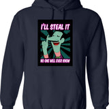 Dan Backslide Ill Steal It Hoodie - Retro Graphic Pullover Hoodie for Men & Women - Navy