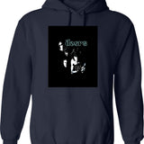 Dance Of Light And Shadow Hoodie - Retro Graphic Pullover Hoodie for Men & Women - Navy