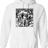 Dance With The Devil Hoodie - Retro Graphic Pullover Hoodie for Men & Women - White