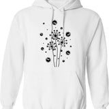 Dandelion (1) Hoodie - Retro Graphic Pullover Hoodie for Men & Women - White
