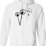 Dandylion People Flight Hoodie - Retro Graphic Pullover Hoodie for Men & Women - White