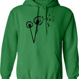 Dandylion People Flight Hoodie - Retro Graphic Pullover Hoodie for Men & Women - Green