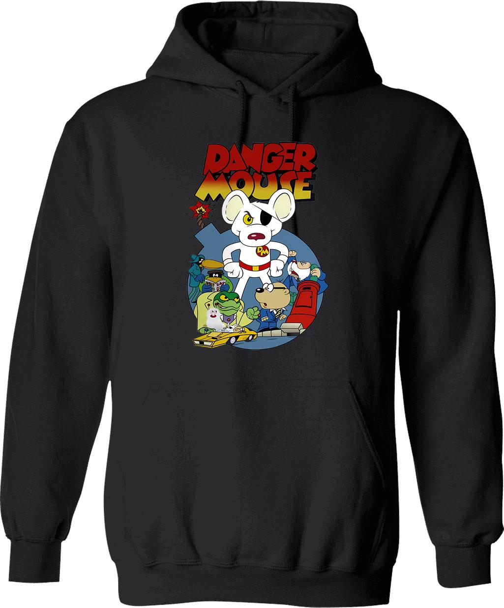Danger Bom Hoodie - Retro Graphic Pullover Hoodie for Men & Women - Black