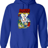 Danger Bom Hoodie - Retro Graphic Pullover Hoodie for Men & Women - Blue