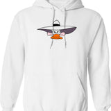 Darkwing Duck Hoodie - Retro Graphic Pullover Hoodie for Men & Women - White