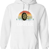 Darts Players Dad Fathers Day Vintage Retro Hoodie - White