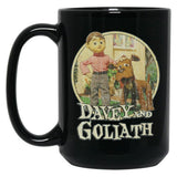 Davey and Goliath 1961 Black Coffee Mug, Gift Coffee Mug - Black