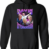 David Attenborough BBC Nature Documentary Lover Bootleg Rap Graphic Pullover Hoodie - Black