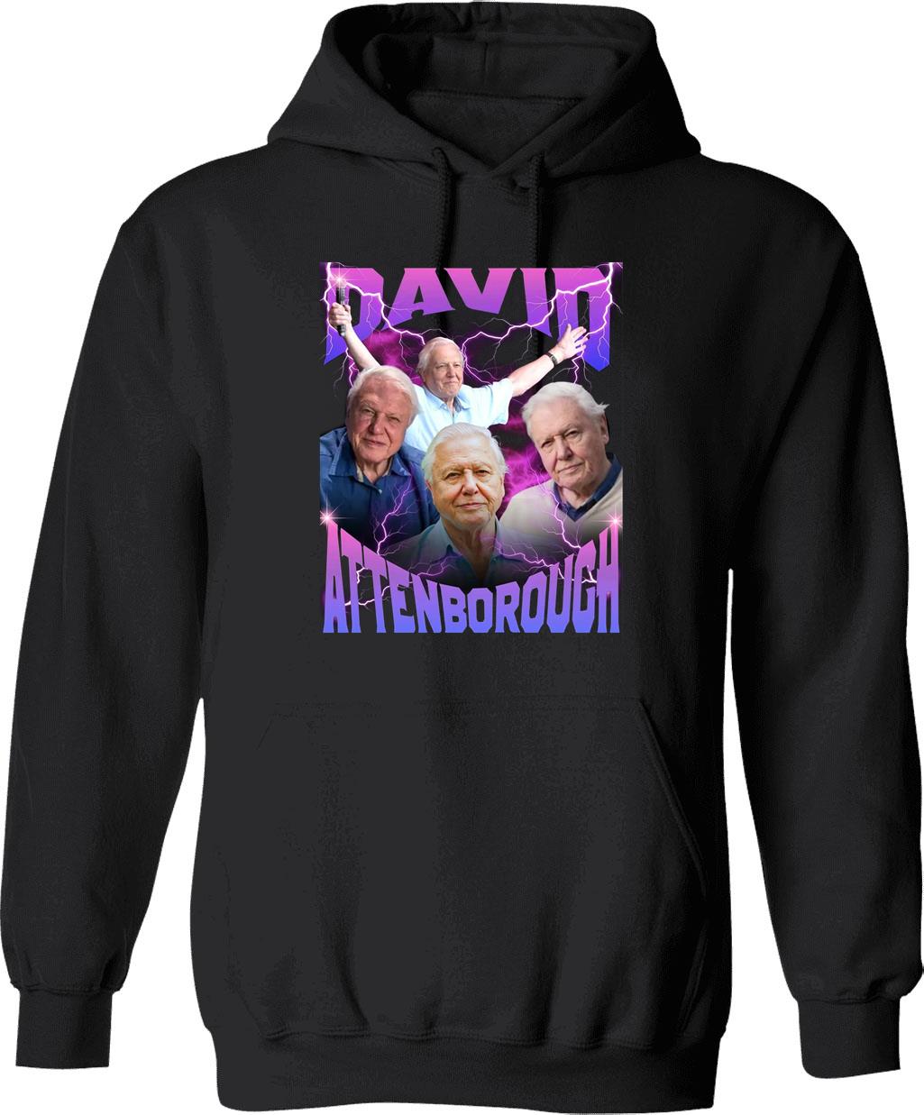 David Attenborough BBC Nature Documentary Lover Bootleg Rap Graphic Pullover Hoodie - Black